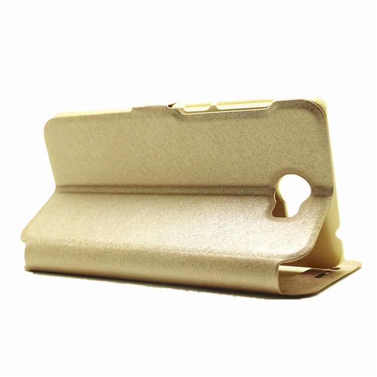 Silk Texture Leather Stand Case for Huawei Y5II / Y5 II - Gold-5
