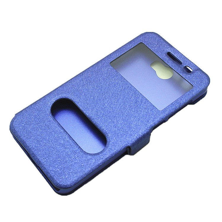 Silk Texture Stand Flip Leather Cover for Huawei Y5II / Y5 II - Blue-6