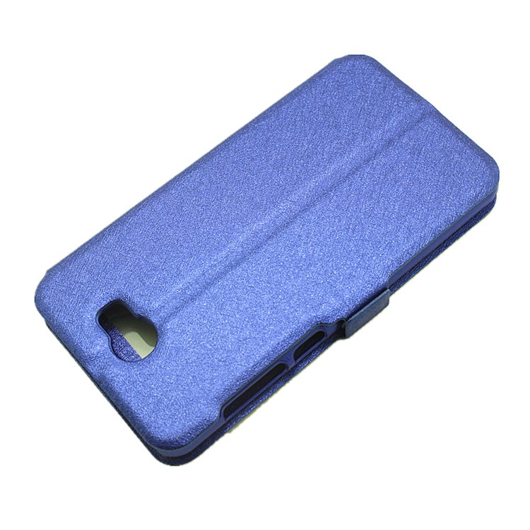 Silk Texture Stand Flip Leather Cover for Huawei Y5II / Y5 II - Blue-7