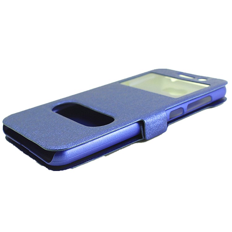 Silk Texture Stand Flip Leather Cover for Huawei Y5II / Y5 II - Blue-8