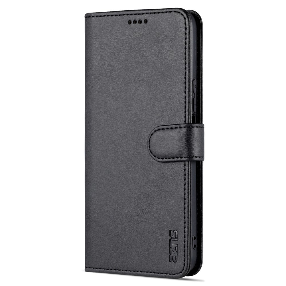 AZNS PU Leather Wallet Stand Anti-fall Shockproof Protective Phone Case Cover for Honor X30i - Black-2