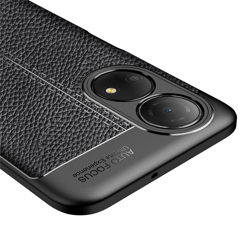Soft TPU Litchi Texture Anti-Slip Grip Scratch Resistant Protective Phone Case for Honor Play 30 Plus - Black-5