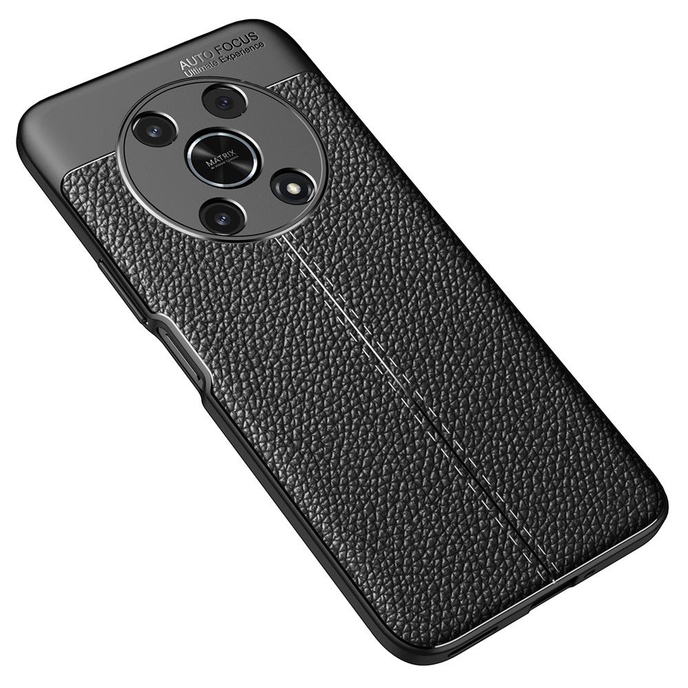 Slim Business Litchi Texture Flexible TPU Scratch-Resistant Drop Protection Cover for Honor X30 - Black-2