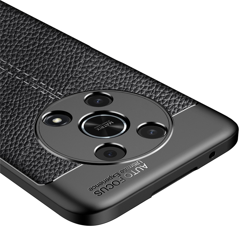 Slim Business Litchi Texture Flexible TPU Scratch-Resistant Drop Protection Cover for Honor X30 - Black-5