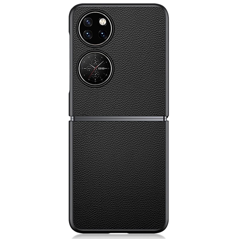 Genuine Leather Coated PC 180-degree Folding Design Phone Case Protective Cover for Huawei P50 Pocket-1