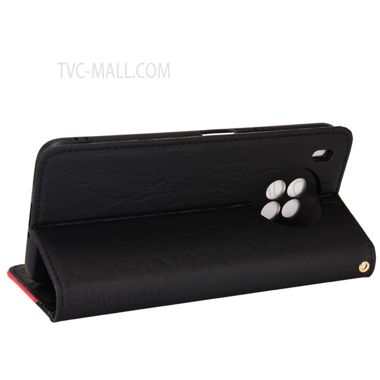Anti-fingerprint Shockproof TPU + PU Leather Phone Case Wallet Phone Cover with Stand for Honor 50 Lite / Huawei nova 8 5G - Black-7