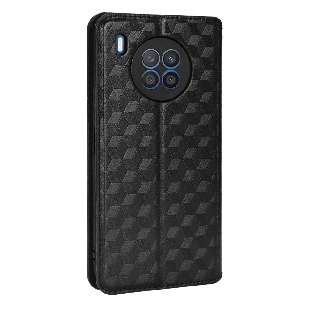 For Honor 50 Lite / Huawei nova 8i Power PU Leather Protective Cover Imprinted Pattern Cell Phone Case Inner Phone Case with Stand Wallet - Black-6