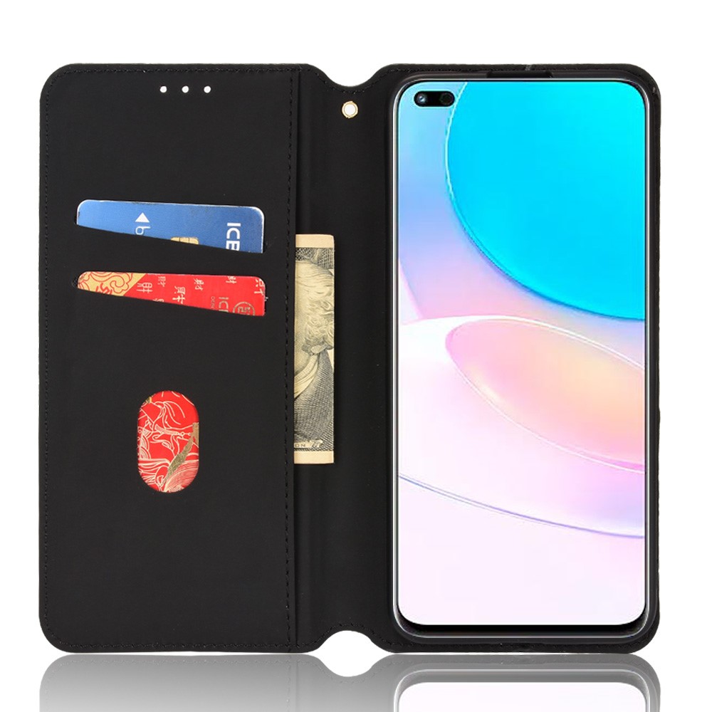 For Honor 50 Lite / Huawei nova 8i Power PU Leather Protective Cover Imprinted Pattern Cell Phone Case Inner Phone Case with Stand Wallet - Black-7