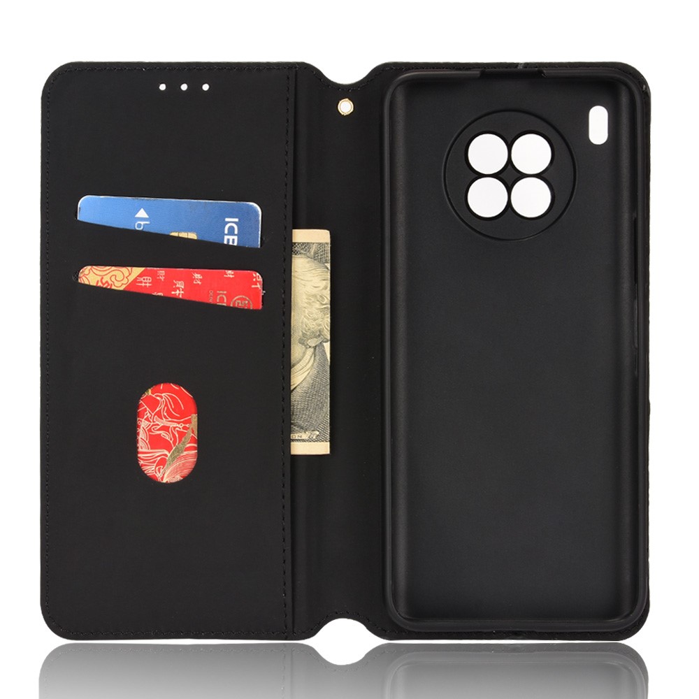 For Honor 50 Lite / Huawei nova 8i Power PU Leather Protective Cover Imprinted Pattern Cell Phone Case Inner Phone Case with Stand Wallet - Black-8