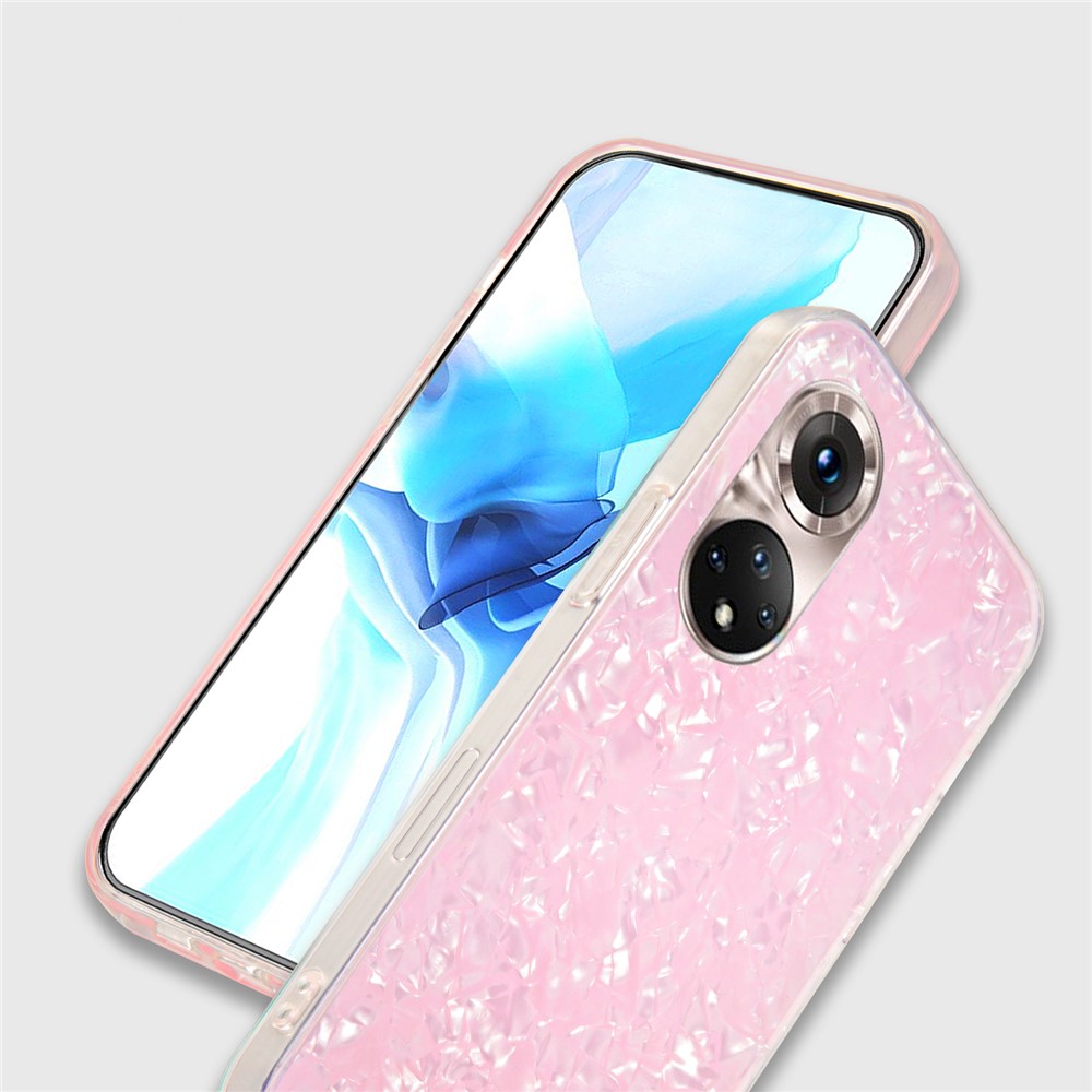 IPAKY Dual Layer Acrylic Backing + Soft TPU IMD Shockproof Protective Back Cover for Honor 50 Pro - Pink-2