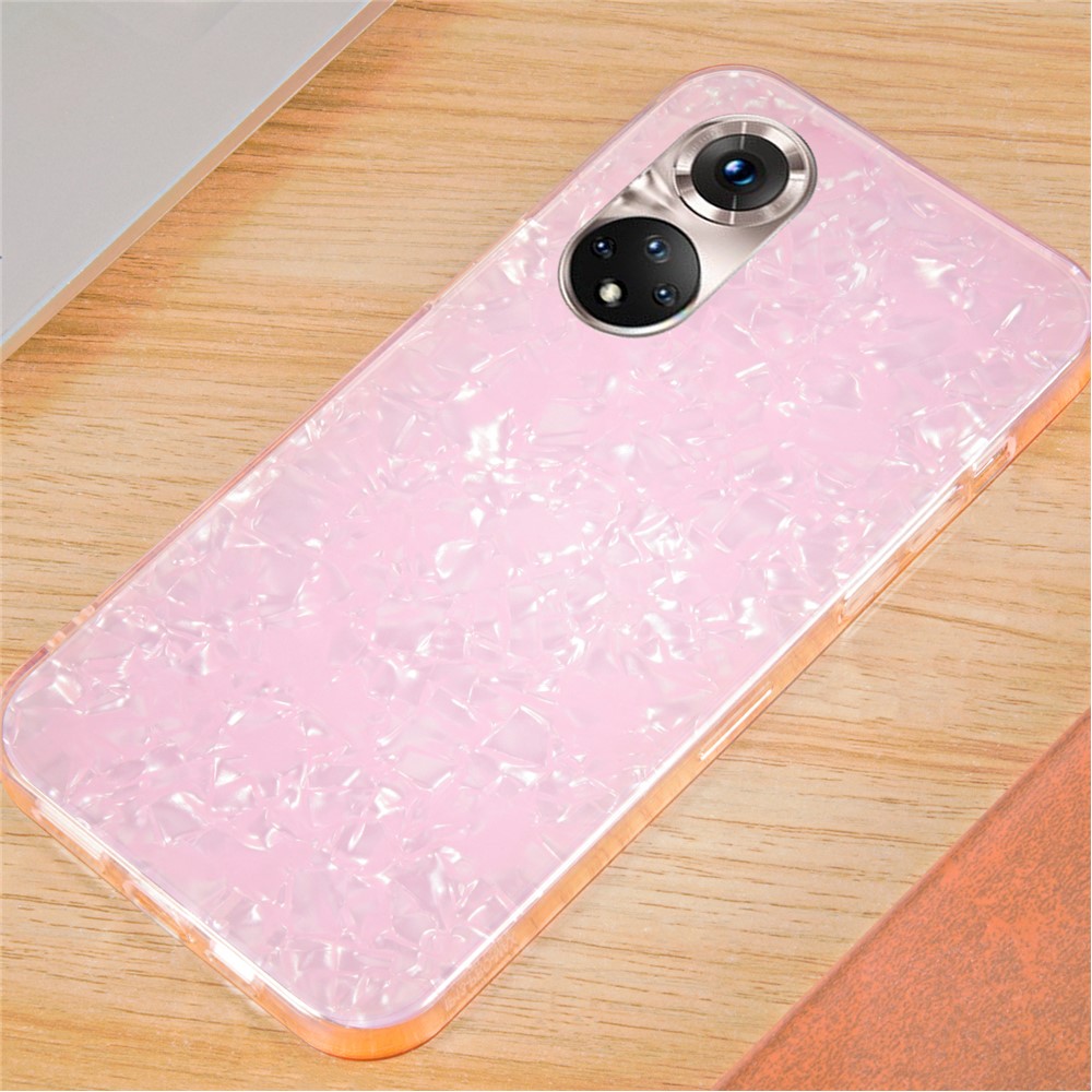 IPAKY Fashionable Stylish IMD Acrylic + Soft TPU Shockproof Anti-Scratch Phone Case for Honor 50 - Pink-3