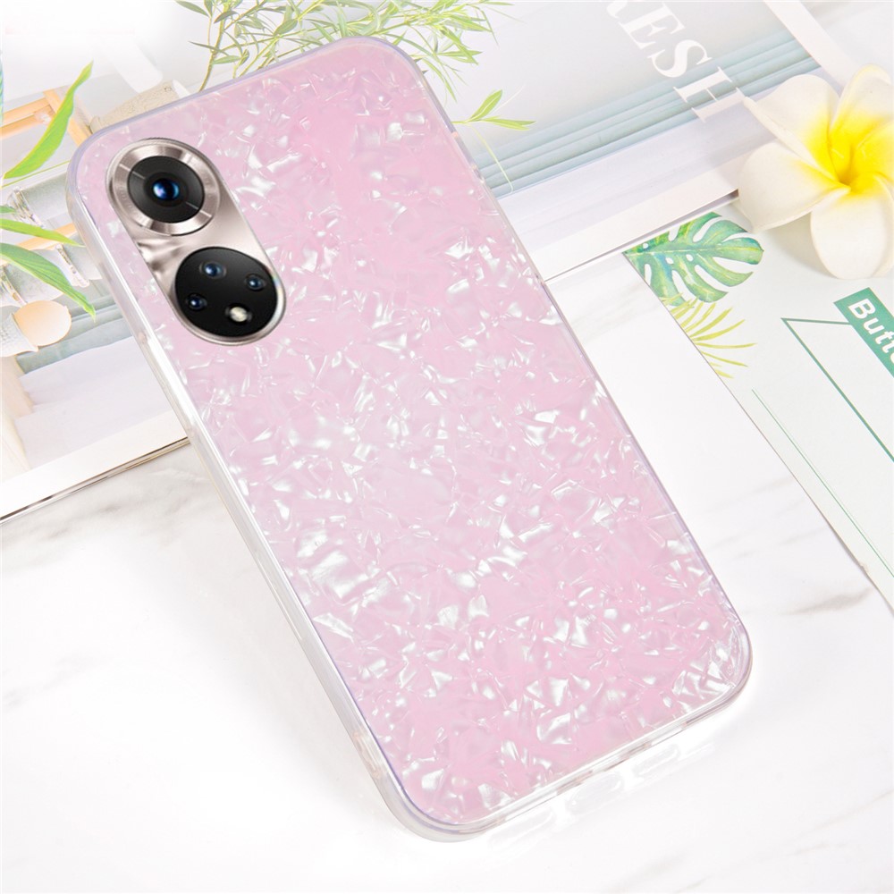IPAKY Fashionable Stylish IMD Acrylic + Soft TPU Shockproof Anti-Scratch Phone Case for Honor 50 - Pink-6