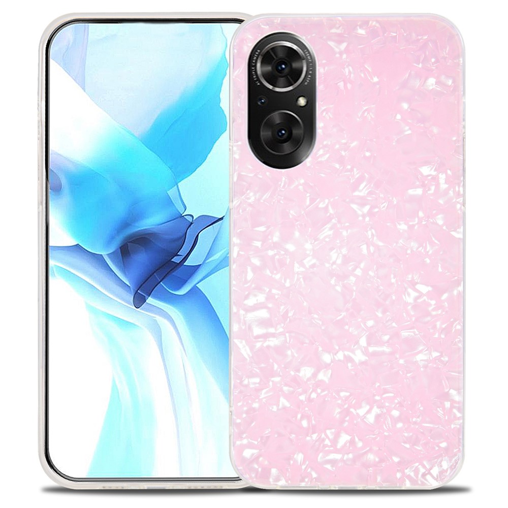 IPAKY Anti-Scratch Phone Case IMD Acrylic + Soft TPU Shockproof Phone Covering for Honor 50 SE - Pink-1