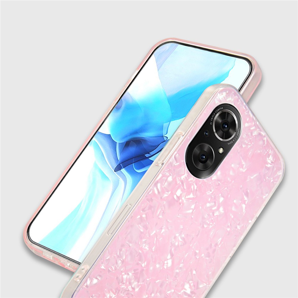 IPAKY Anti-Scratch Phone Case IMD Acrylic + Soft TPU Shockproof Phone Covering for Honor 50 SE - Pink-2
