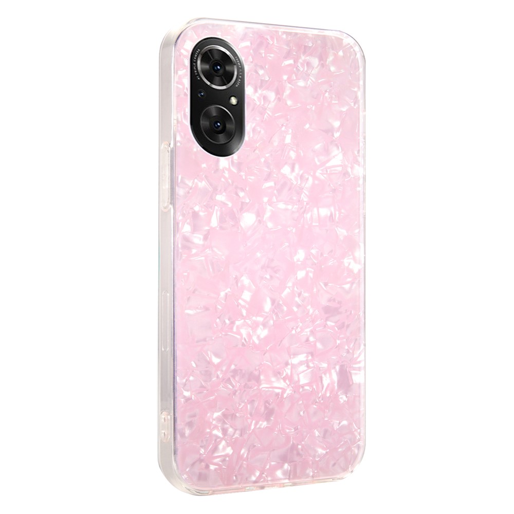 IPAKY Anti-Scratch Phone Case IMD Acrylic + Soft TPU Shockproof Phone Covering for Honor 50 SE - Pink-3
