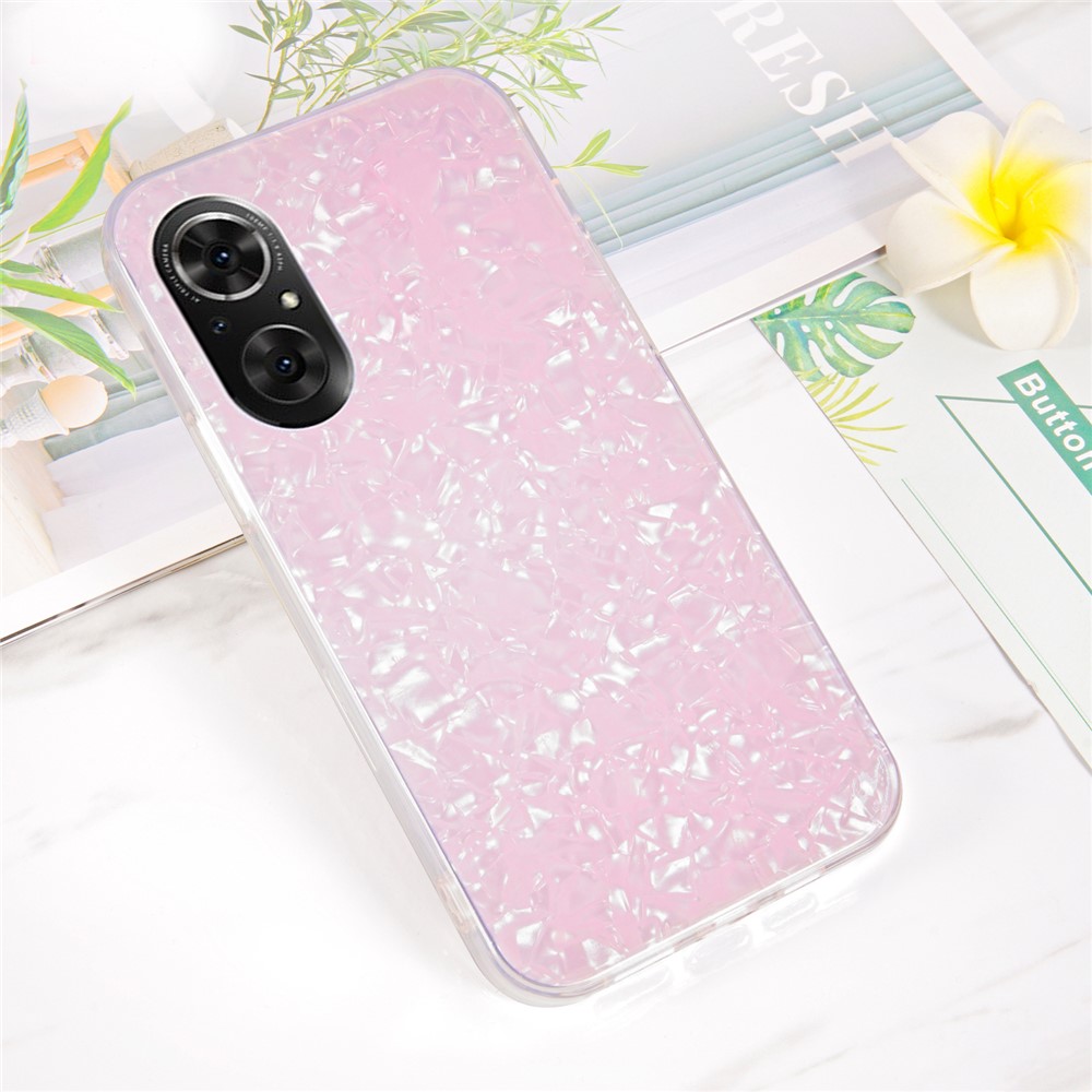 IPAKY Anti-Scratch Phone Case IMD Acrylic + Soft TPU Shockproof Phone Covering for Honor 50 SE - Pink-7