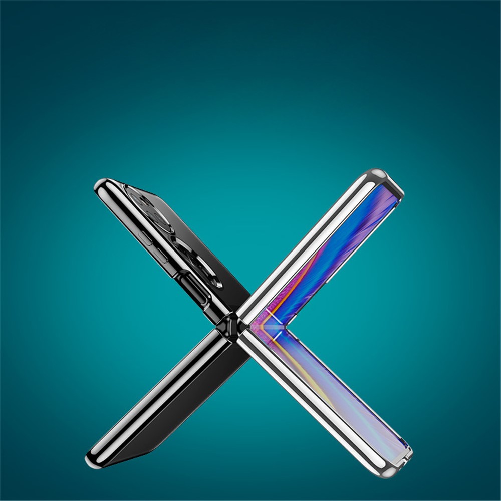 Ultra-Thin Electroplating Hard PC Shockproof Folding Protective Phone Case for Huawei P50 Pocket - Black-3