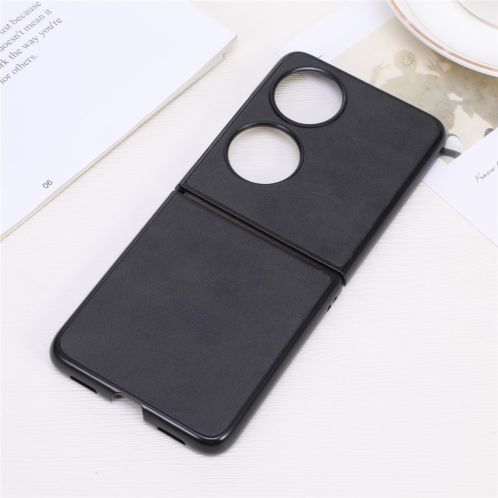 Slim PU Leather Coated PC + TPU Shockproof Phone Case Cover for Huawei P50 Pocket - Black-3