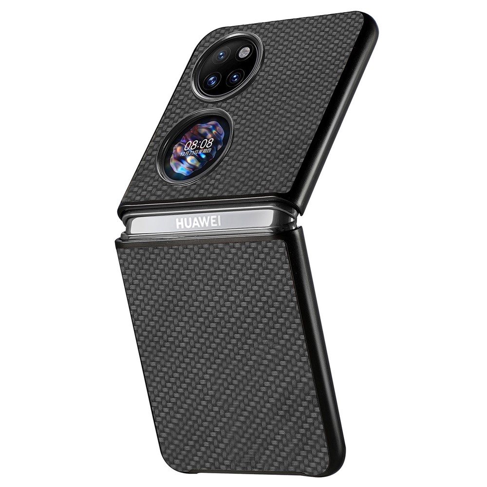 Woven Texture Scratch-resistant Hard PC Folding Phone Cover Protective Case for Huawei P50 Pocket - Black-5
