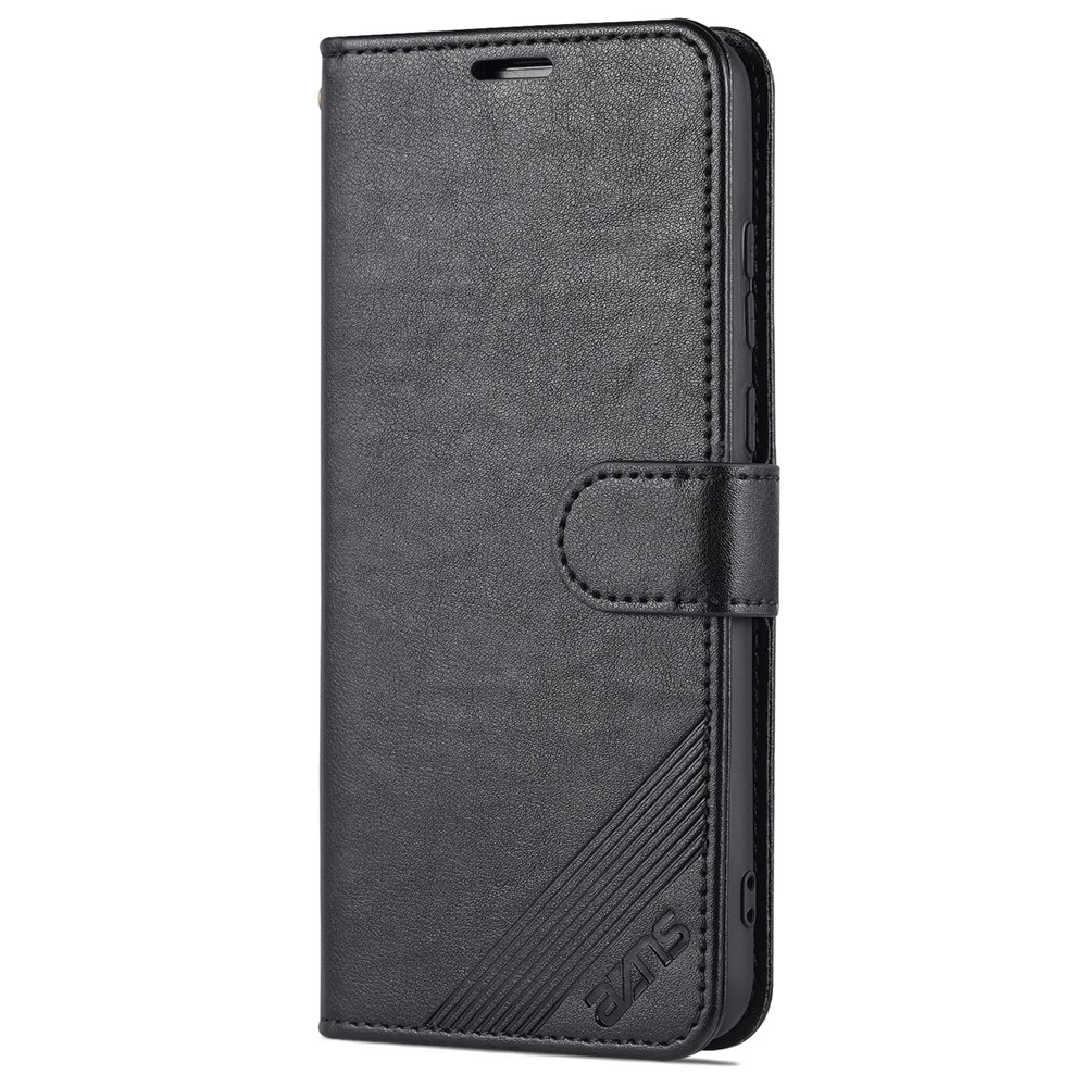 AZNS Textured PU Leather Wallet Case Inner TPU Magnetic Protective Flip Cover with Stand Function for Huawei Enjoy 20e - Black-2