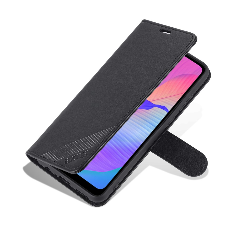 AZNS Textured PU Leather Wallet Case Inner TPU Magnetic Protective Flip Cover with Stand Function for Huawei Enjoy 20e - Black-7