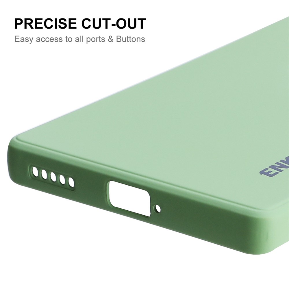 ENKAY Liquid Silicone Smartphone Shell Anti-Drop Shockproof Cellphone Bag Case Precise Cutout Hole Opening Phone Cover for Honor 60 - Light Green-3