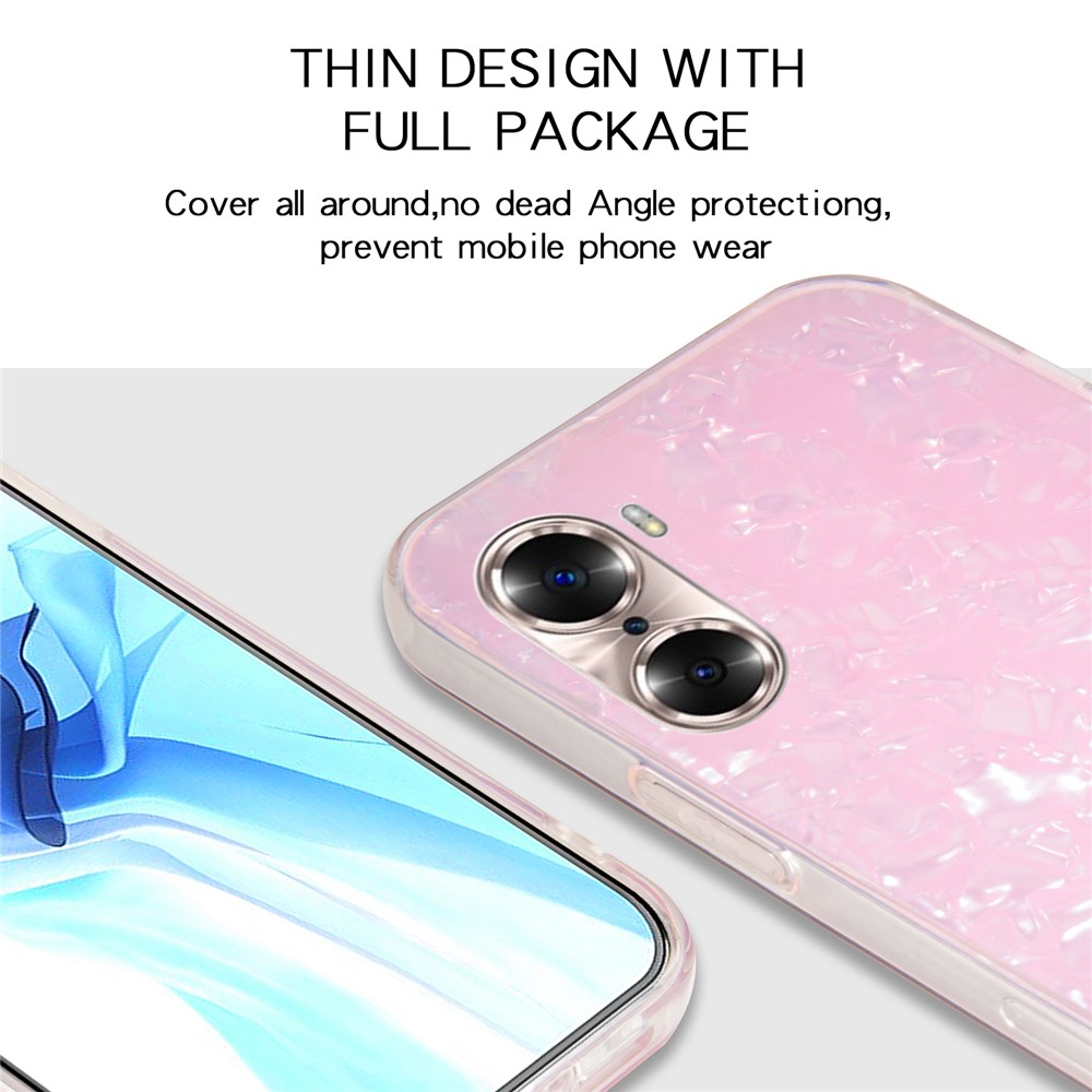 IPAKY IMD Workmanship Ultra Slim 2-in-1 Hard Acrylic + Soft TPU Protective Phone Case for Honor 60 - Pink-5