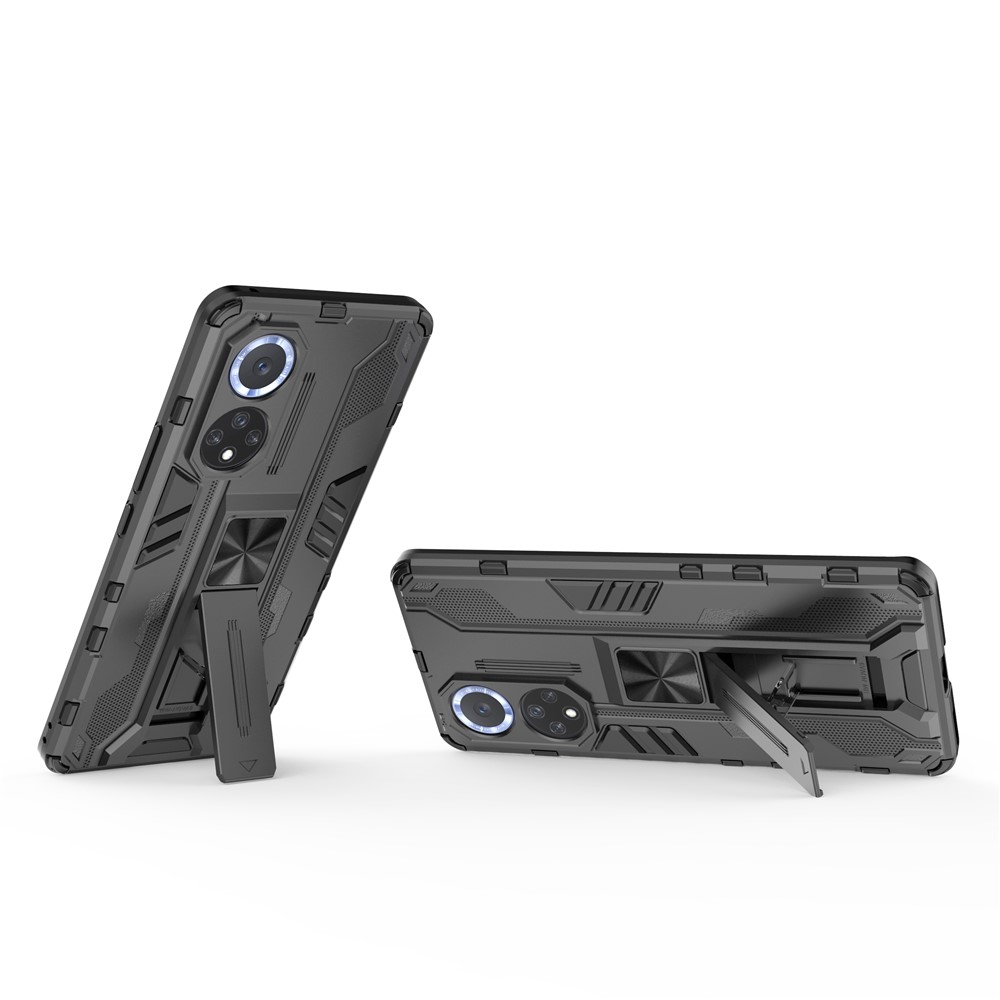 For Huawei nova 9 Soft TPU Hard PC Kickstand Phone Case Protective Cover - Black-5