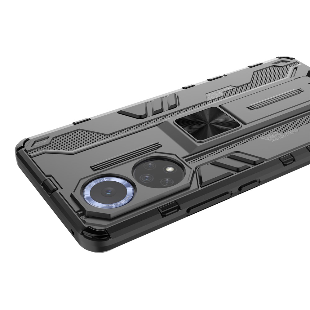 For Huawei nova 9 Soft TPU Hard PC Kickstand Phone Case Protective Cover - Black-7