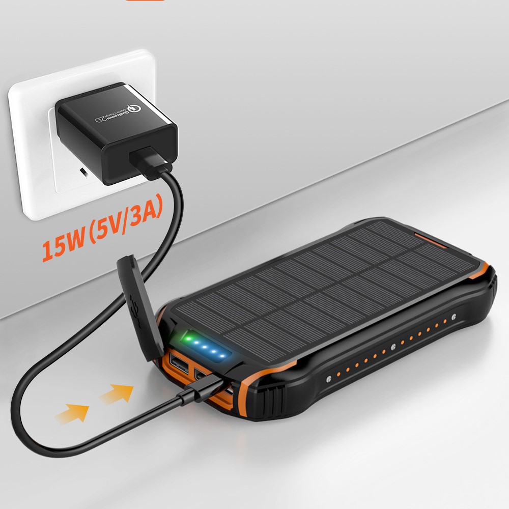 Msl-i26s 26800mah Plazo de Batería Externa Resistente al Agua de Energía Solar Portátil Con Linterna Para Teléfonos Móviles Universales-2