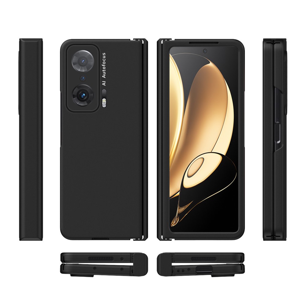 For Honor Magic V Hinge Design All-round Coverage Hard PC Folding Phone Case Cover with Glass Screen Protector - Green-8