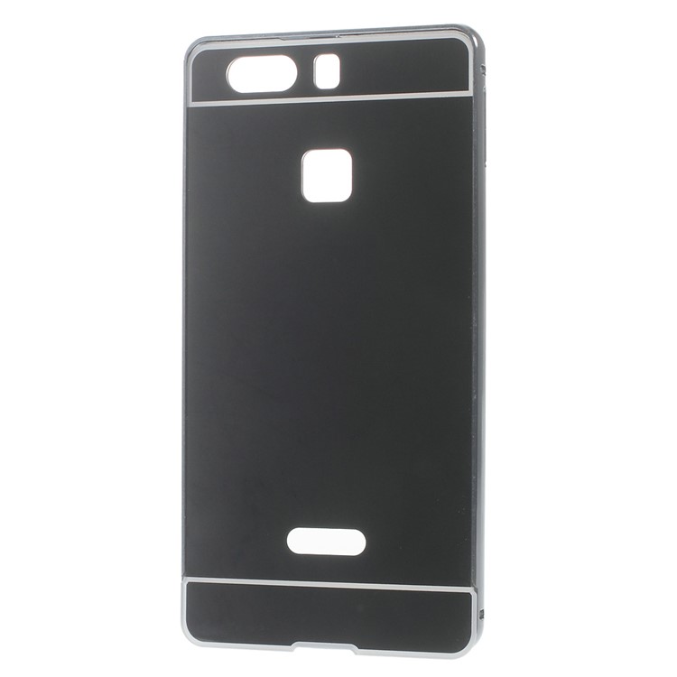 Slide-on Aluminum Alloy Frame PC Back Case for Huawei P9 Plus - Black-1