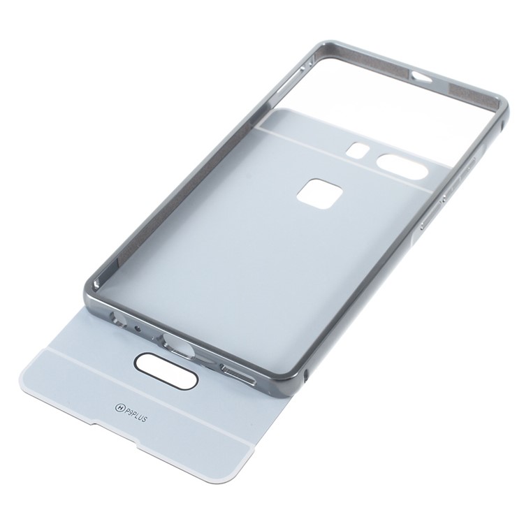 Slide-on Aluminum Alloy Frame PC Back Case for Huawei P9 Plus - Black-2