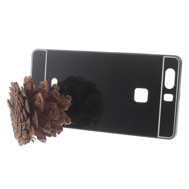 Slide-on Aluminum Alloy Frame PC Back Case for Huawei P9 Plus - Black-3