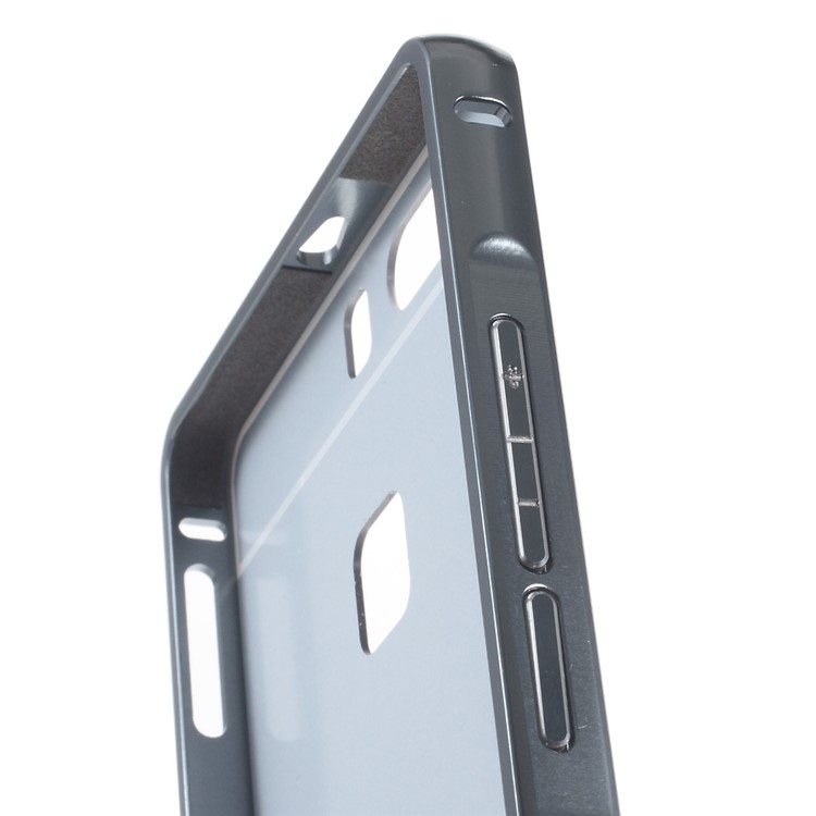 Slide-on Aluminum Alloy Frame PC Back Case for Huawei P9 Plus - Black-4