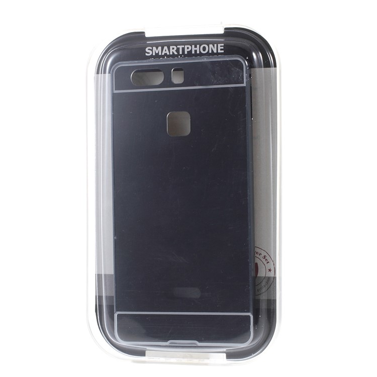 Slide-on Aluminum Alloy Frame PC Back Case for Huawei P9 Plus - Black-7
