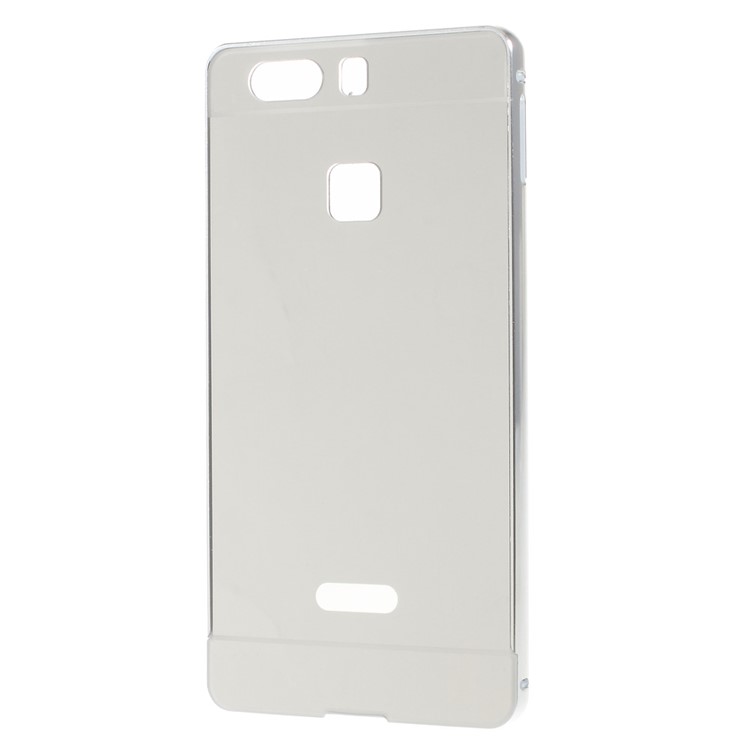 Slide-on Aluminum Alloy Frame PC Back Cover for Huawei P9 Plus - Silver-1