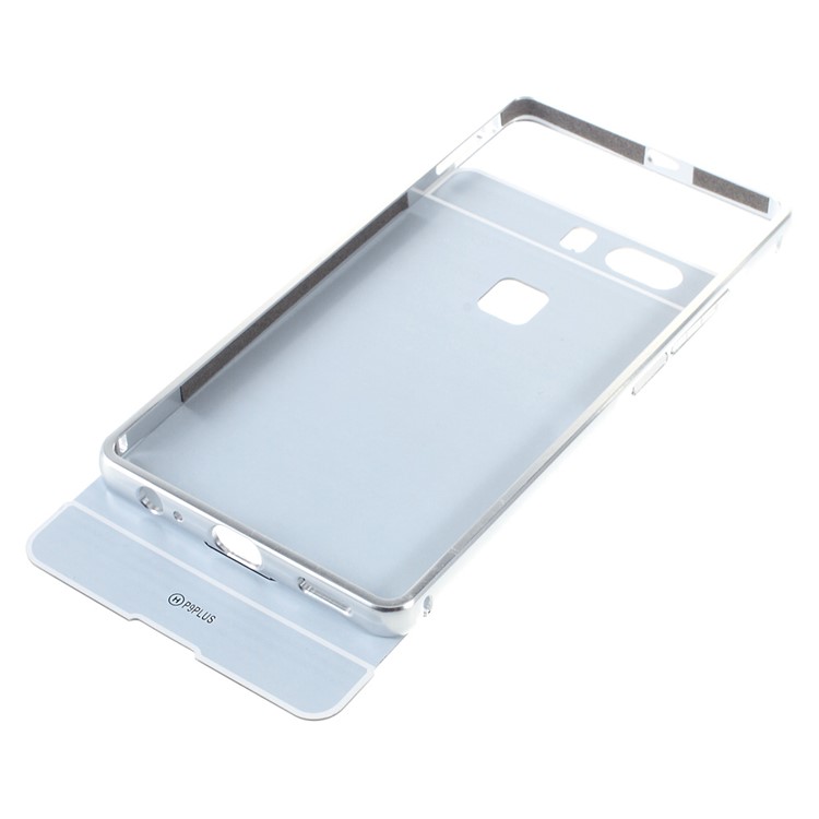 Slide-on Aluminum Alloy Frame PC Back Cover for Huawei P9 Plus - Silver-2
