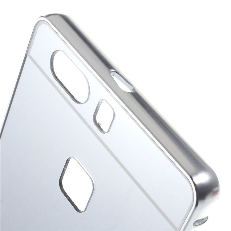 Slide-on Aluminum Alloy Frame PC Back Cover for Huawei P9 Plus - Silver-4