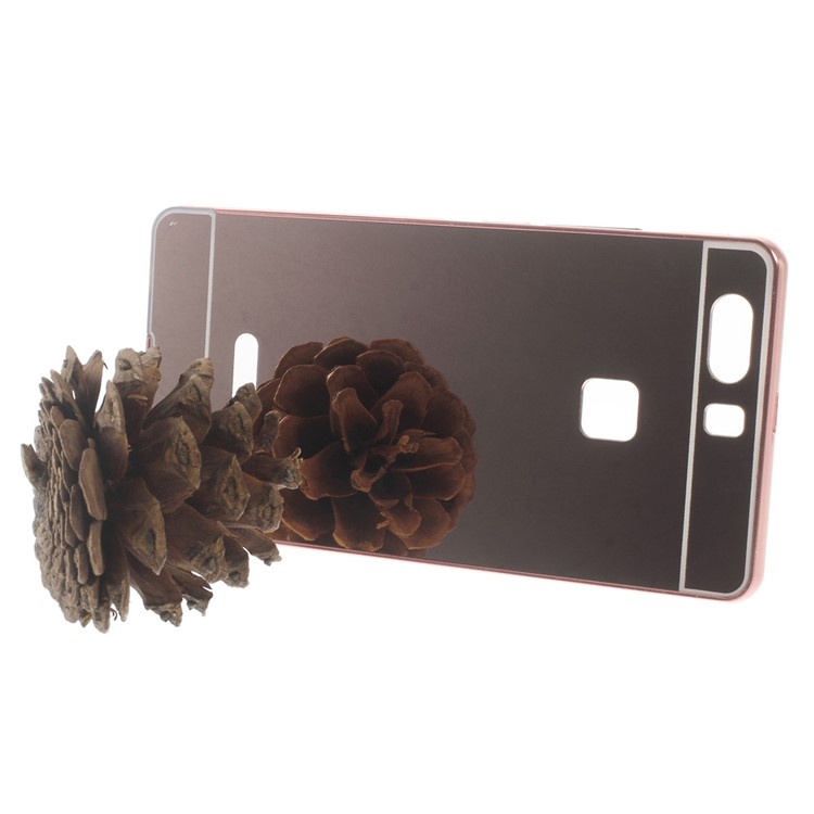 Slide-on Aluminum Alloy Frame PC Back Plate Hybrid Case for Huawei P9 Plus - Rose Gold-3