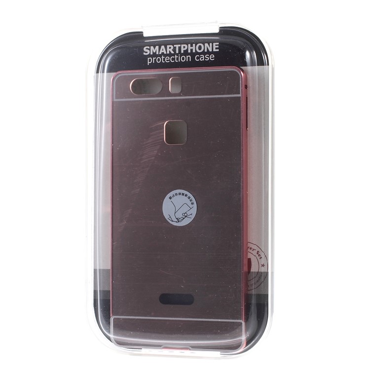 Slide-on Aluminum Alloy Frame PC Back Plate Hybrid Case for Huawei P9 Plus - Rose Gold-7