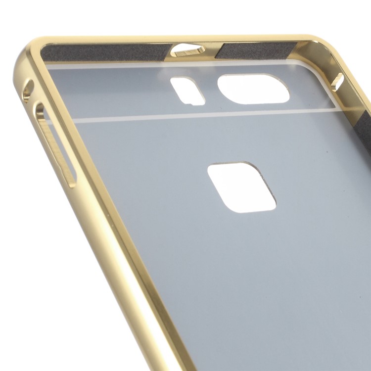 Slide-on Aluminum Alloy Frame PC Back Phone Cover for Huawei P9 Plus - Gold-3