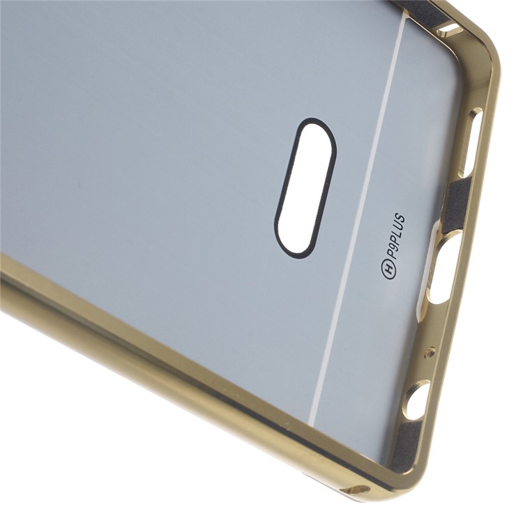 Slide-on Aluminum Alloy Frame PC Back Phone Cover for Huawei P9 Plus - Gold-4