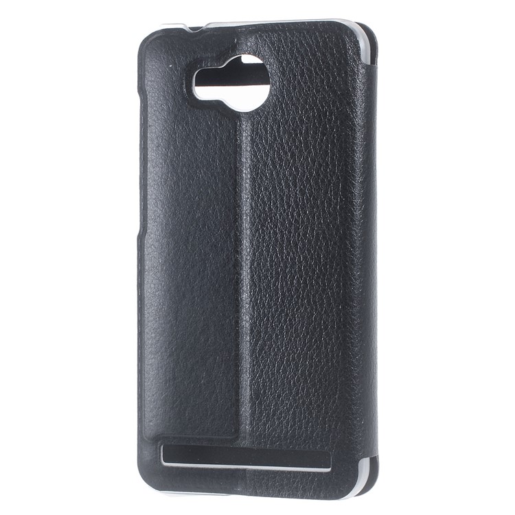View Window Leather Stand Protective Case for Huawei Y3II / Y3 II - Black-2