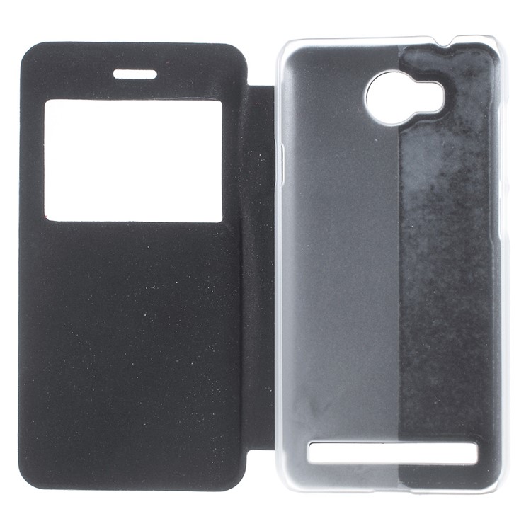 View Window Leather Stand Protective Case for Huawei Y3II / Y3 II - Black-3