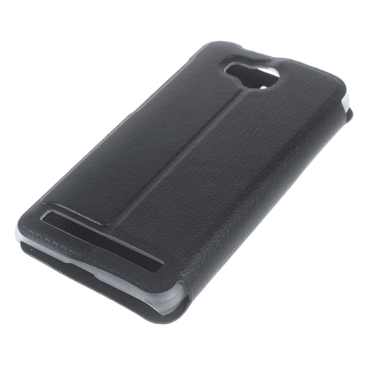 View Window Leather Stand Protective Case for Huawei Y3II / Y3 II - Black-4