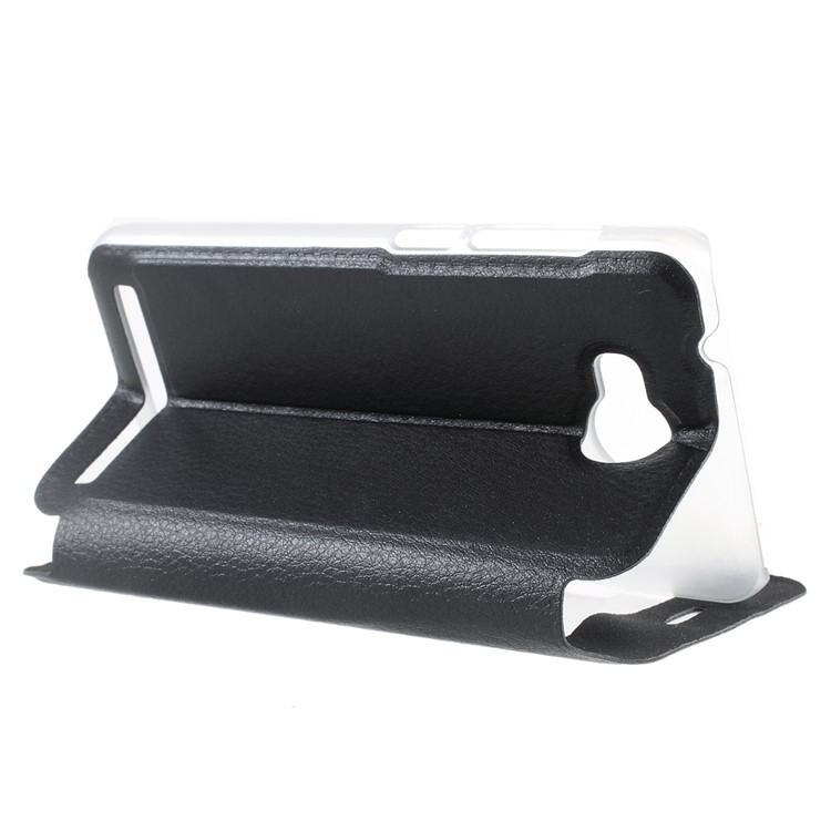 View Window Leather Stand Protective Case for Huawei Y3II / Y3 II - Black-5