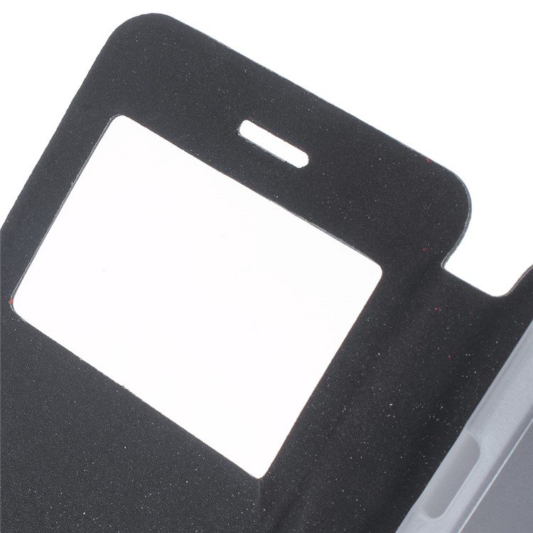 View Window Leather Stand Protective Case for Huawei Y3II / Y3 II - Black-7