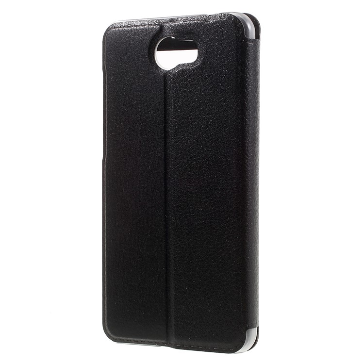 View Window Leather Stand Case for Huawei Y5II/Y5 II - Black-2
