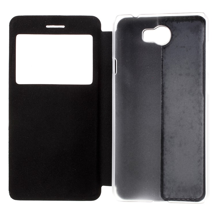 View Window Leather Stand Case for Huawei Y5II/Y5 II - Black-6